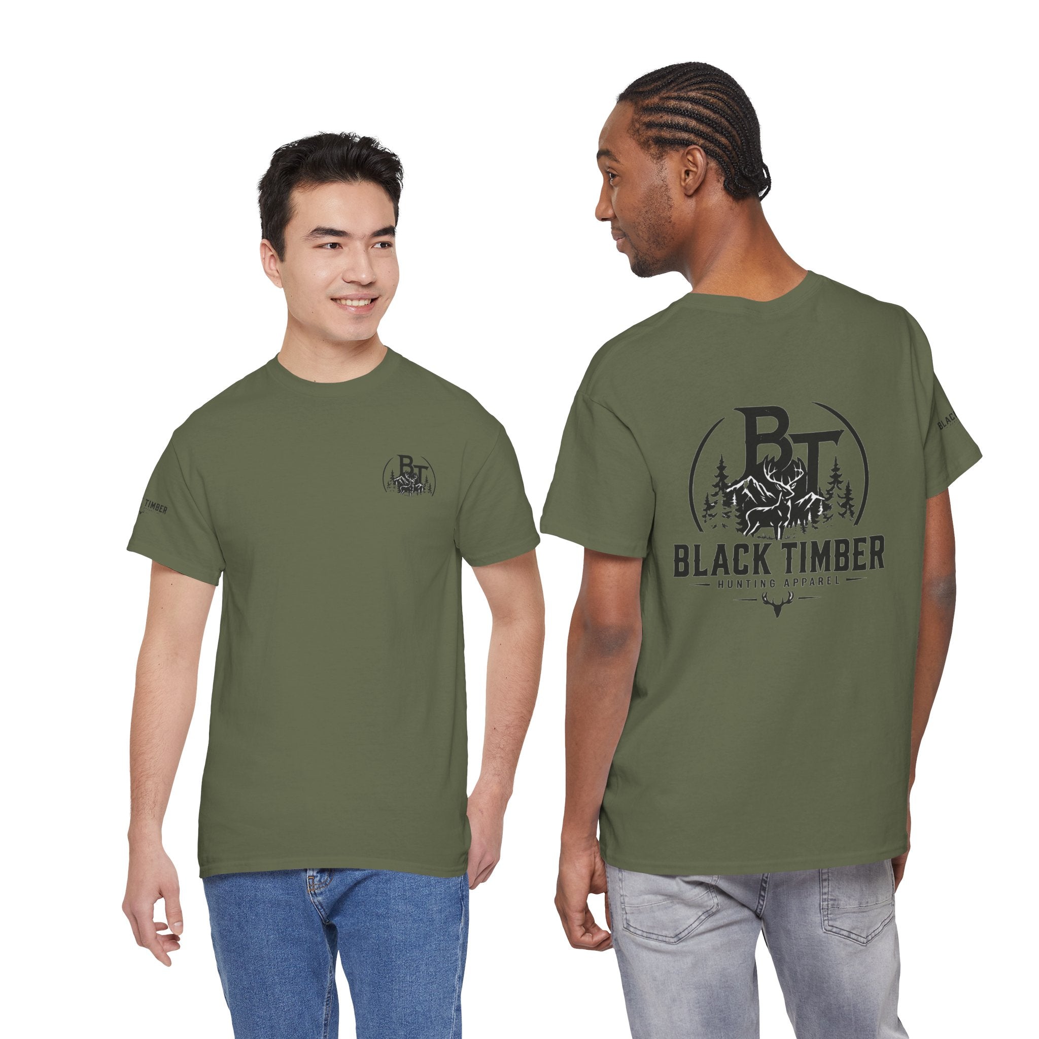 Hunting Tee — Black Timber Logo Short-Sleeve Shirt