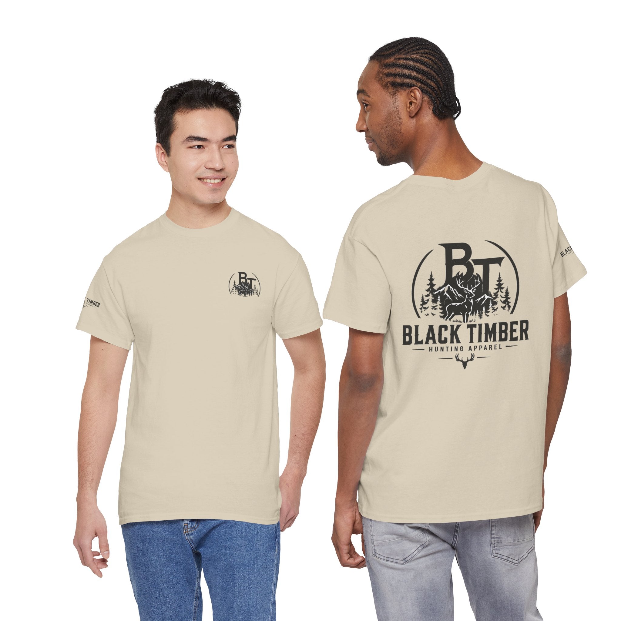 Hunting Tee — Black Timber Logo Short-Sleeve Shirt