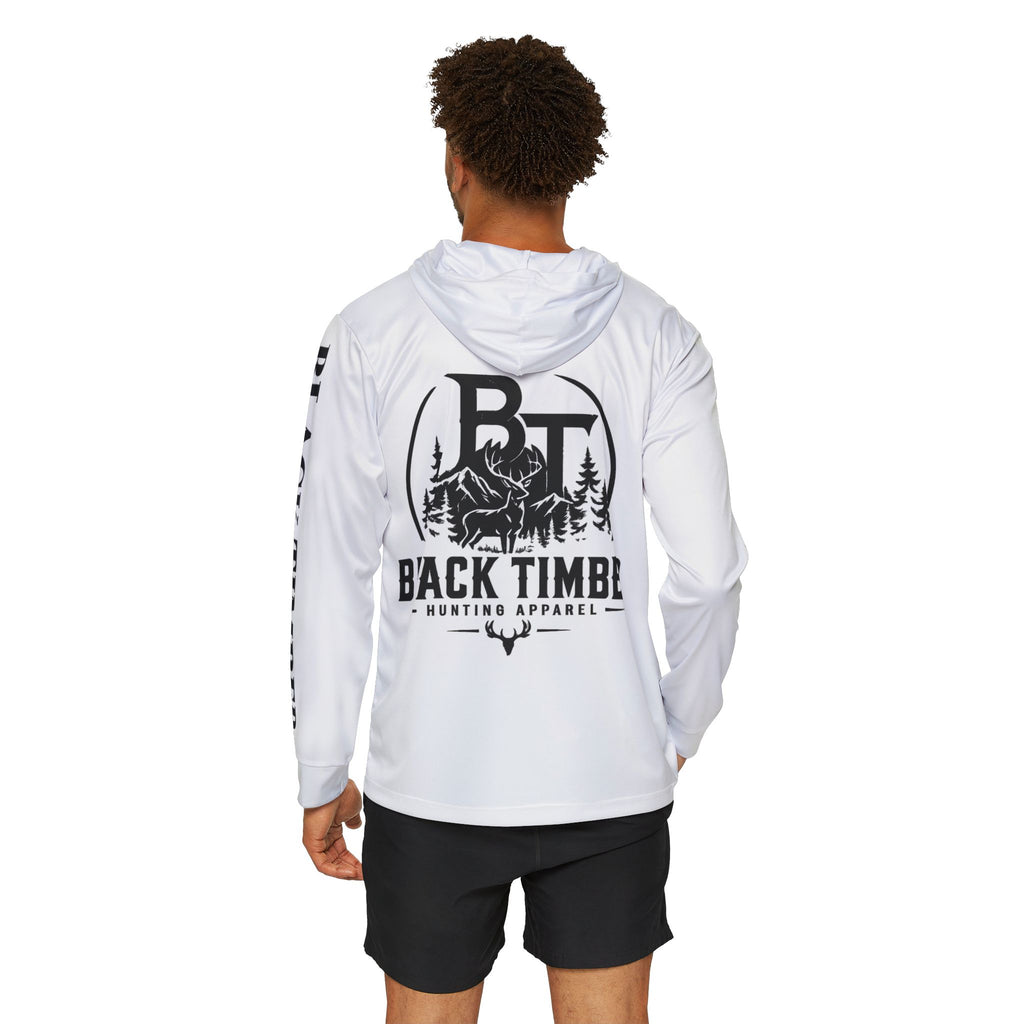 Black Timber Hunting Hoodie — Men's Sports Warmup Hooded Shirt with BT Logo