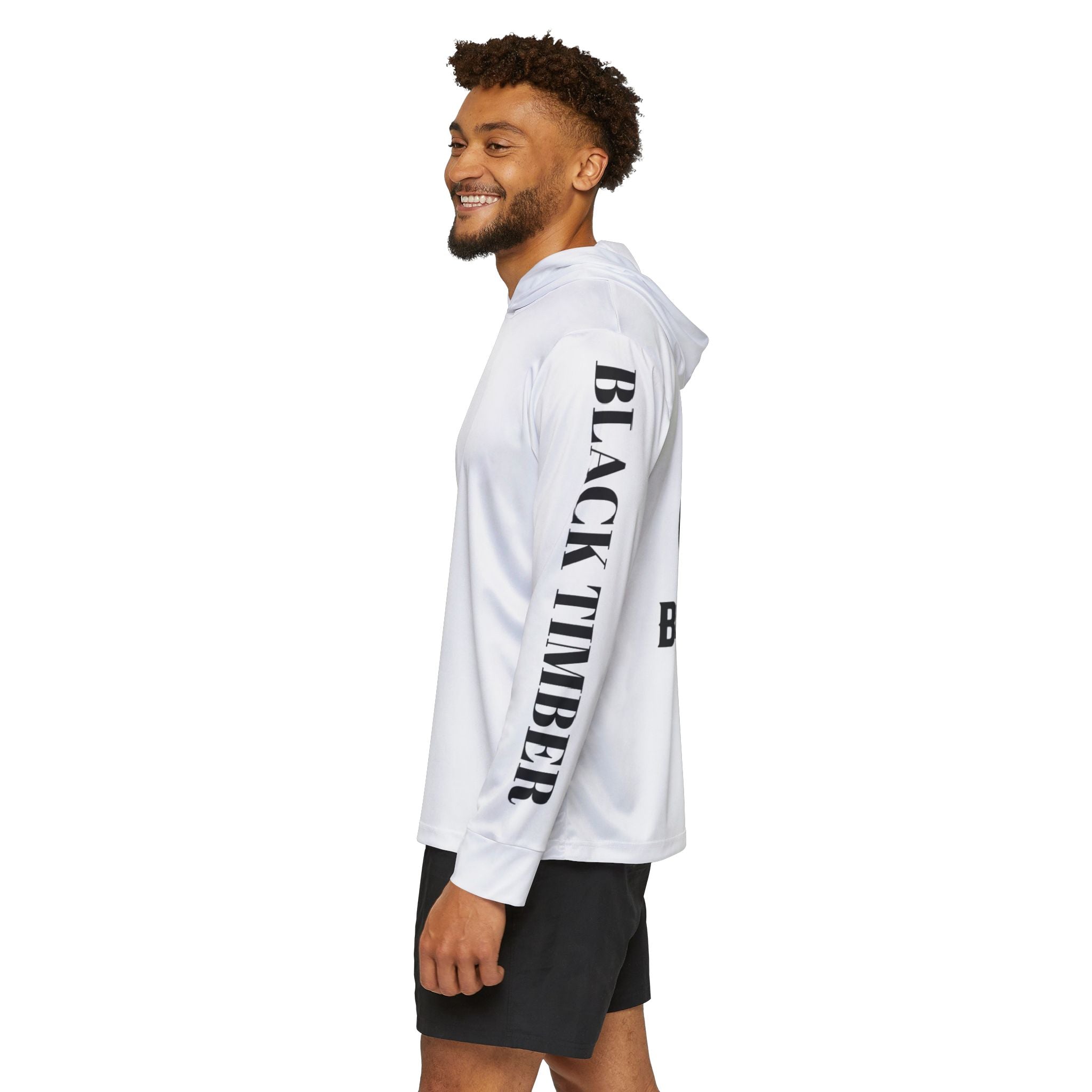 Black Timber Hunting Hoodie — Men's Sports Warmup Hooded Shirt with BT Logo