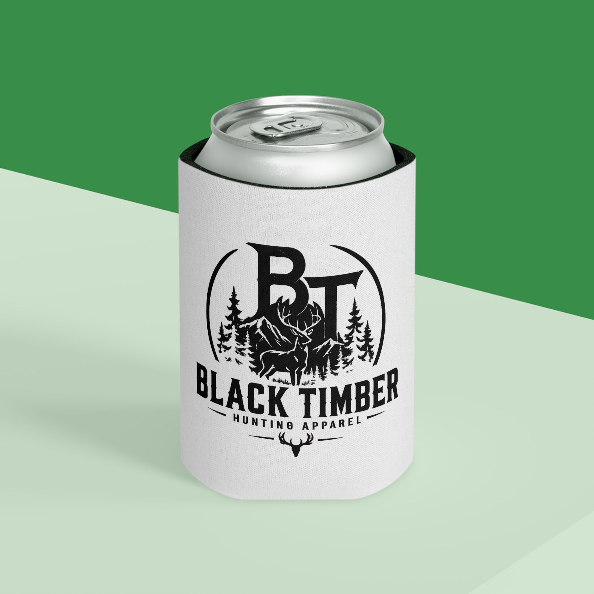 Can Cooler — Black Timber Hunting Apparel Logo Koozie